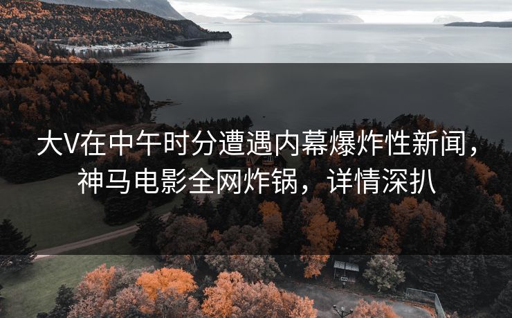 大V在中午时分遭遇内幕爆炸性新闻，神马电影全网炸锅，详情深扒